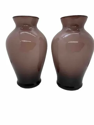 Laslo For Mikasa Art Glass Vase Purple White Hand Blown Ombre Lot 2 7” • $25