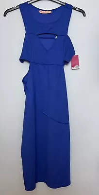 BNWT Oh My Love Blue Textured Dress With Cut Outs Size L 10-12 • £9.75