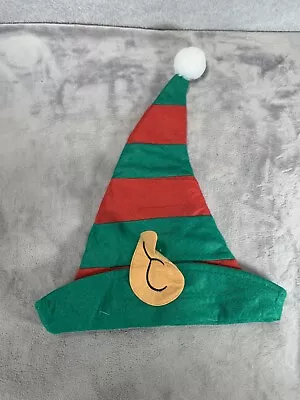 Christmas Elf Striped Hat Costume Accessory Red Green Elf Ears • $9.98