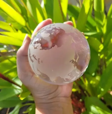 Vintage Hallmark Glass Globe  Look Out World  Frosted Glass Paperweight. • $15
