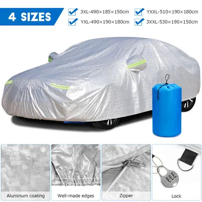 $34.99 • Buy 6 Layer Car SUV Sedan Cover Large Rain UV Dust Hail Resitant Full Size Universal