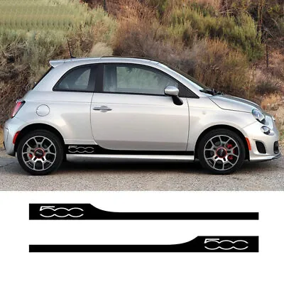 2 PCS Car Door Stripes Side Skirt Sticker For Fiat 500 Abarth 595 695 500C 500e • $62.03