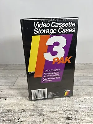 3 NOS Empty GEMINI VIDEO CASSETTE VHS STORAGE CASES Sealed Package • $5