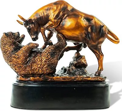 Bull And Bear Statue Wall Street Bull Statue Gifts For Men Stock Market Lovers • $169.90