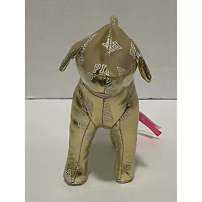 Victoria's Secret Pink Love Dog Gold Pleather Stuffed Plush Dog Animal • $10