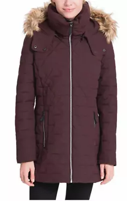 Marc New York By Andrew Marc Womens Quilted Parka Coat Merlot S • $33.59