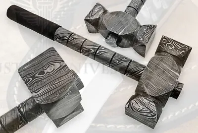 13  Custom Handmade Forged Damascus Steel Thor’s Viking Hammer Damascus Handle • $199.99