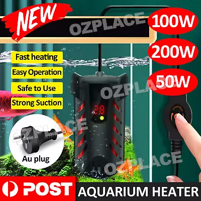 200W Aqua Fish Tank Thermosafe LCD Digital Submersible Aquarium Water Heater A • $20.95