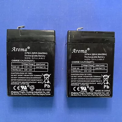 £24.99 • Buy 2 X 6v 4.5ah Heavy Duty Lead Acid Rechargeable Battery For Kids Ride On Cars2023