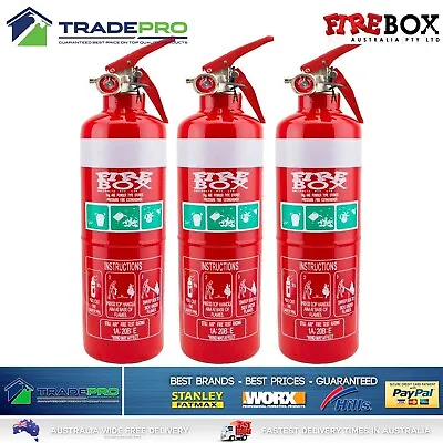 3x Fire Extinguishers 1kg ABE Dry Powder 1.0kg & Bracket Aust Car Boat Home • $88