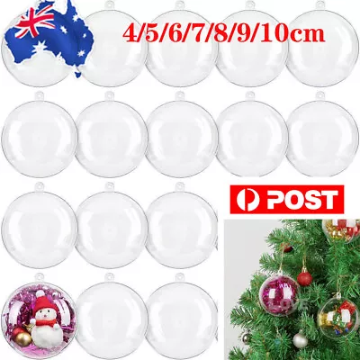 5pcs Christmas Ball Fillable Baubles Clear Ball Xmas Tree Ornament Bulk Decor • $15.12