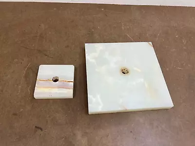 Vintage TABLE LAMP PART LOT Alabaster Base Art Deco Marble Light Square Spacer • $7.99