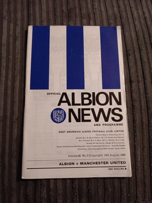 West Brom V Man United 14th August 1968 Football Programme • £1.50
