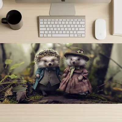 Vintage Print - Hedgehogs Gaming Mouse Pad Large Mousepad Extended Deskmat • $45.32