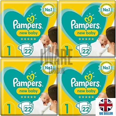 £25.99 • Buy Pampers Nappies X 80 New Born Baby Babies  Size 1 Sensitive Skin Free UK P&P