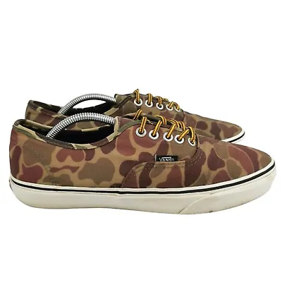 VANS OFF THE WALL Mens Size US9 Canvas Low Top Shoes Camo Camouflage Print Brown • $39.95