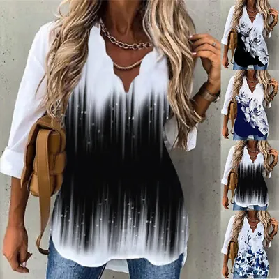£14.19 • Buy Summer Women T Shirt Top Tops Blouse Ladies Baggy Long Sleeve T-Shirt Plus Size