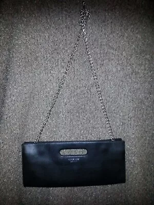 VINTAGE MICHAEL KORS-TILDA-Black Leather Clutch W/Detachable Chain -Excellent • $29.99