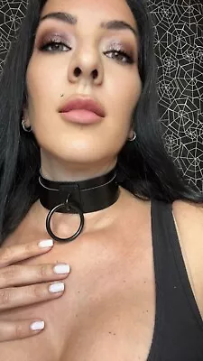 PU Leather Black O-ring Choker Collar Fetish Neck BDSM Slave Circle Ring US • $15