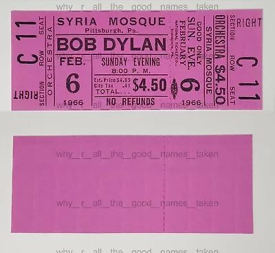 BOB DYLAN Reproduction Art CONCERT TICKETS - Individual Sale - Use As Bookmark • $5.99