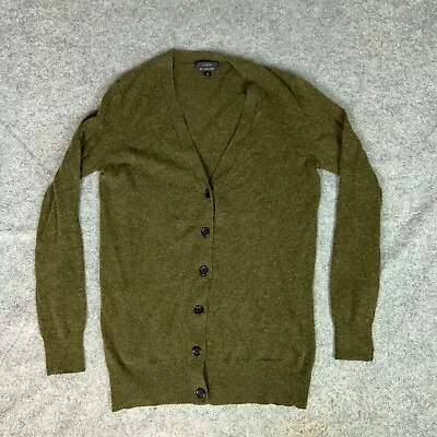 J Crew Mens Sweater Extra Small Green Cardigan Wool Cashmere Blend Button Top • $34.98