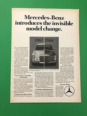 1968 Mercedes Benz  250s 250 S Original Vintage Print Ad Advertisement • $6.54