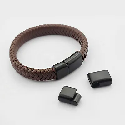 £4.79 • Buy 5Sets Gun Black 11*5mm Safety Magnetic Clasp Fit 5mm 10mm Flat Leather Bracelet