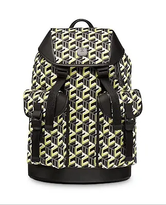 MCM Brandenburg Yellow/Black Cubic Monogram Unisex Nylon Backpack RRP £900 • £399.99