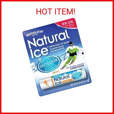 Mentholatum Natural Ice Sunscreen/Lip Protectant SPF 30 Sport 1 Each (Pack Of 4) • $13.87