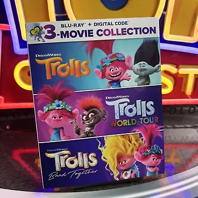 Trolls 3-Movie Collection Blu-ray/ Digital W Bonus Features Free Shipping • $31.93