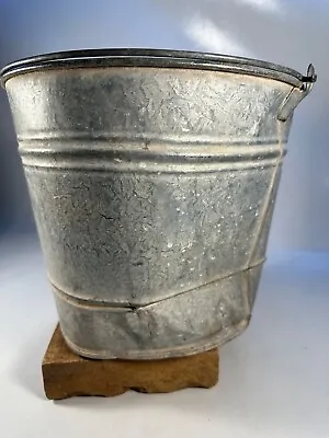 Vntg Galvanized Metal Farm Bucket Lived A Hard Working Life...Now Home Decor!! • $19.99