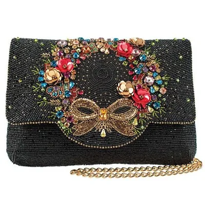 Mary Frances Traditions Black Chain Strap Crossbody Special Bead Handbag Bag New • $228