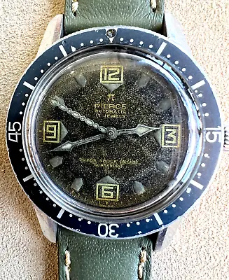 Vintage Pierce Scafandro Compressor Diver Wristwatch Rare Tropical Patina 40mm • $2695
