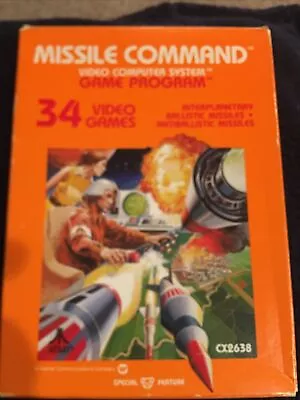 Missile Command (Atari 2600 1981 CX2638) Tested Game Box And Instructions! • $19.99