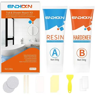 Bath Repair Kit White Endhokn Enamel Porcelain Acrylic Fiberglass Ceramic Toilet • £20.96