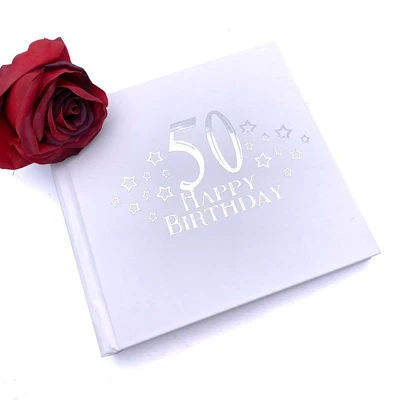 50th Birthday Photo Album For 50 X 6 By 4 Photos Silver Print • £14.99