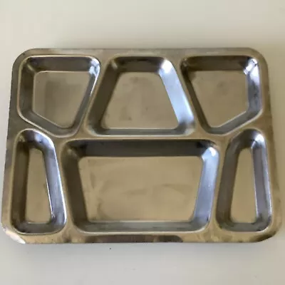 Vintage Stainless Steel Metal Cafeteria Lunch Food Tray School Prison Military • $24.99