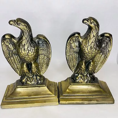 Vintage Bald Eagle Bookends Americana Brass Tone EMIG 1960s Mid Century • $32.99