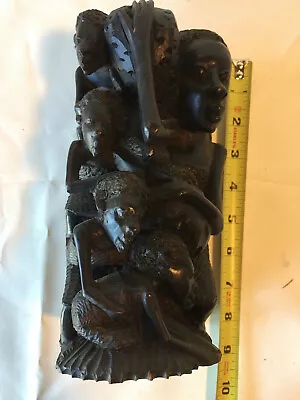 African Makonde Tree Of Life Family Carving Sculpture Tanzania Blackwood • $149.99