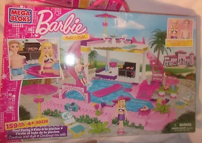 Barbie Mega Bloks Pool Party And Pet Store With Boxes Used For Parts • $99.99