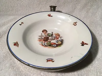 Antique Child’s Warming Plate With Metal Base Jack & Jill • £27.50