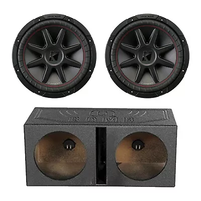 2x Kicker 12  4 Ohm Car Subwoofer And QPOWER 12  Dual Vented Sub Enclosure • $432.99