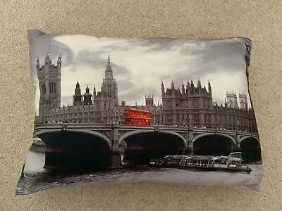 London Bus Westminster Bridge 1 X Soft Cushion And Cover Sofa Bed Throw Pillow • £22.50