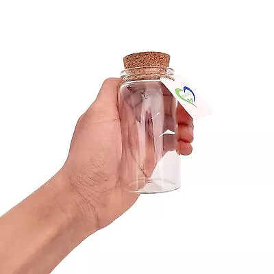 4 Pcs Of 100ml Empty Clear Glass Bottles Vials With Cork Stopper Storage Jars... • $23.63