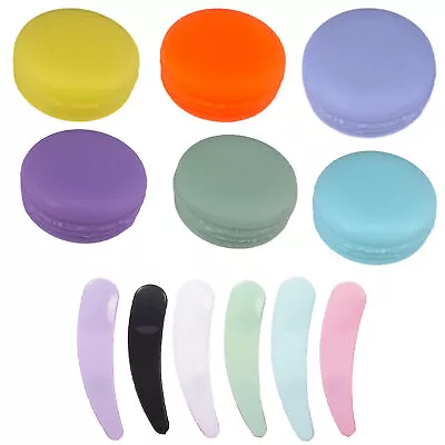 6pcs With Spoons Round Leakproof Sample Pots Portable Cosmetic Container Lid • £4.73