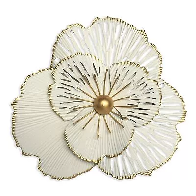 10  Metal Flower Wall Art Decor Rustic Modern Floral Sculpture Distressed Iro... • $25.95