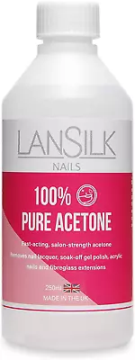 LanSilk 100% Pure Acetone 250 Ml Salon Strength Nail Polish Remover For Nail In • £10.63