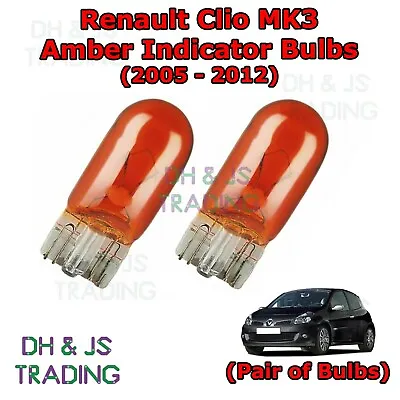 For Renault Clio Amber Side Indicator Bulbs Flash 501 Side Tail Pair MK3 (05-12) • $4.06