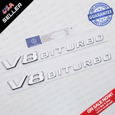 $26.39 • Buy 17+ Mercedes OEM V8 BiTurbo Sport AMG Car Logo Side Fender Marker Emblem Badge