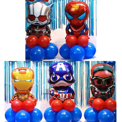 45 PC Spiderman Marvel Foil Balloon Kids Party Birthday Captain Ironman Avengers • $12.95